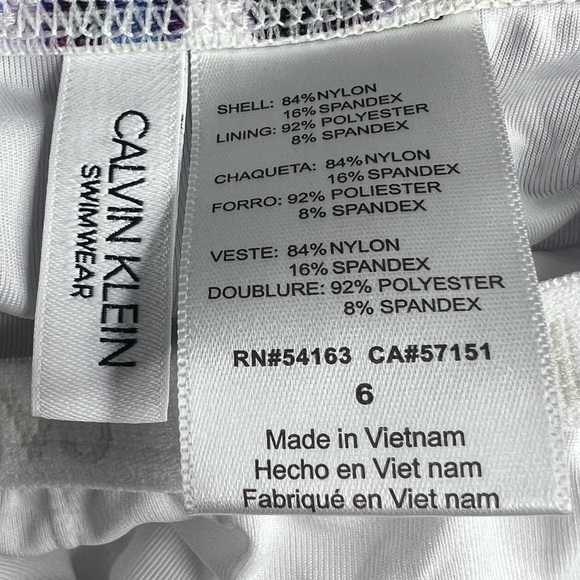 Calvin Klein Rosette Multi Island Feather Starburst One Piece Swimsuit - Picture 10 of 15